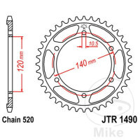 Sprocket  37 teeth pitch 520 120 / 140 für Honda NSR...