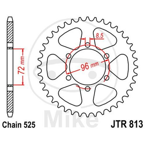 Sprocket  40 teeth pitch 525 072 / 096 for Suzuki TS 250 TS 250 ER