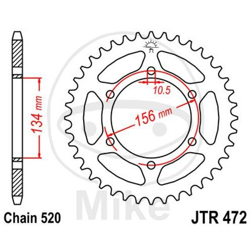 Pignone  40 denti passo 520 134 / 156 per Kawasaki KR-1 250 B KR-1S 250 C