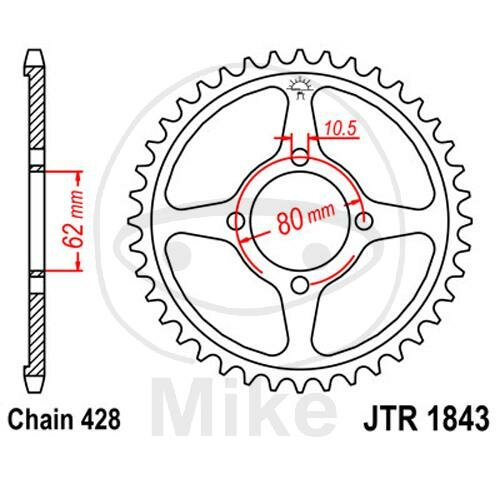 Pignon de chaîne  54 dents pas 428 062 / 080 pour Yamaha TT-R 125 TT-R 125 E TT-R 125 LW LWE