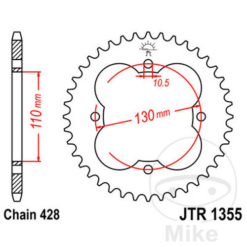 Pignon de chaîne  50 dents pas 428 110 / 130 pour Honda TRX 90 X Sportrax
