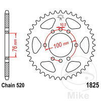 Pignone  40 denti passo 520 076 / 100 per Suzuki GSX-R 750 W VL 250 LC Intruder