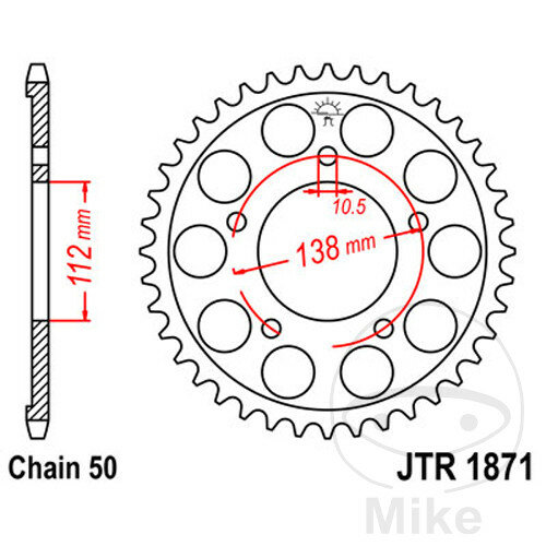 Piñón  50 dientes paso 530 112 / 138 para Yamaha YZF-R6 600 H YZF-R6 600 N
