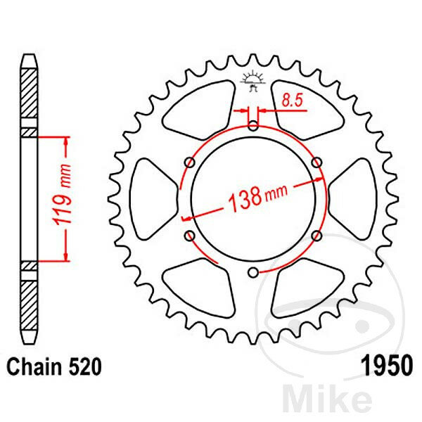 Pignone  48 denti passo 520 119 / 138 per Husaberg FC 400 501 600 Cross FE 600 E