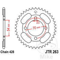Pignon de chaîne  34 dents pas 428 054 / 070