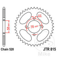 Pignon de chaîne  35 dents pas 520 058 / 078 pour...