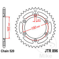 Sprocket  50 teeth pitch 520 165 / 190 for KTM E-GS 600 LC4