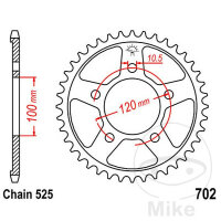 Sprocket  43 teeth pitch 525 100 / 120 for Aprilia Caponord 1200 Shiver 900 ABS
