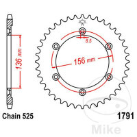 Pignone  48 denti passo 525 136 / 156 per Suzuki DR 650...