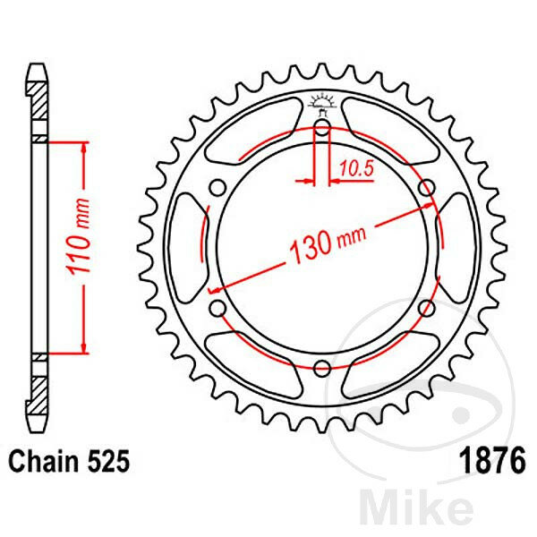 Pignon de chaîne  46 dents pas 525 110 / 130 pour Suzuki GSX-S 1000 Katana Yamaha YZF-R6 600