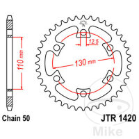 Pignon de chaîne  40 dents pas 530 110 / 130 pour...