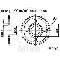 Sprocket  40 teeth pitch 428 black 064 / 082