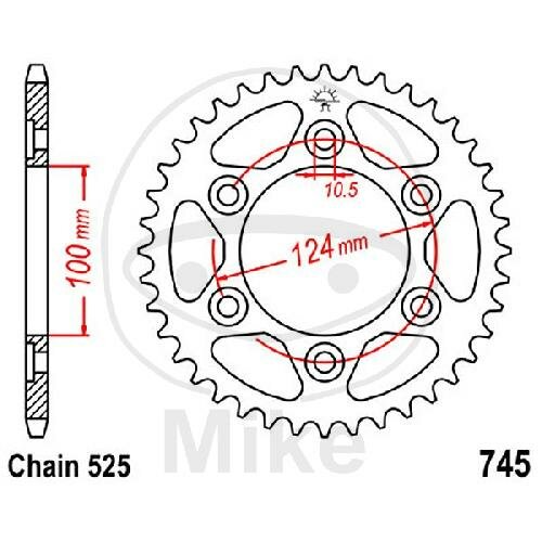 Sprocket  38 teeth pitch 525 100 / 124