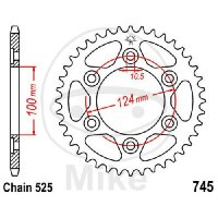 Sprocket  38 teeth pitch 525 100 / 124