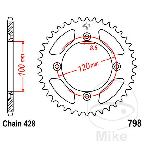 Pignone  48 denti passo 428 100 / 120