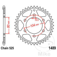 Sprocket  44 teeth pitch 525 080 / 104