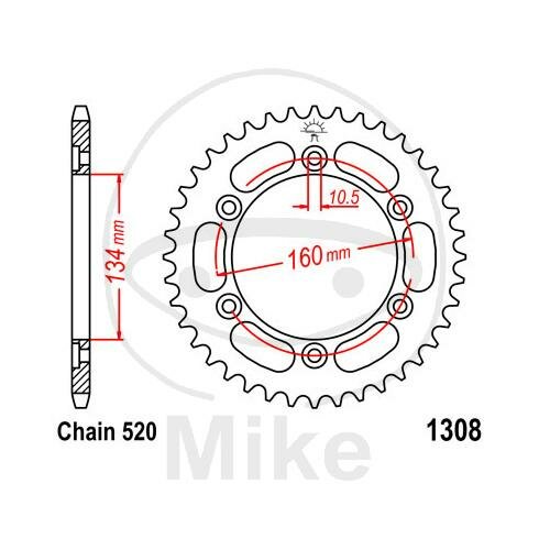 Pignone  40 denti passo 520 134 / 160