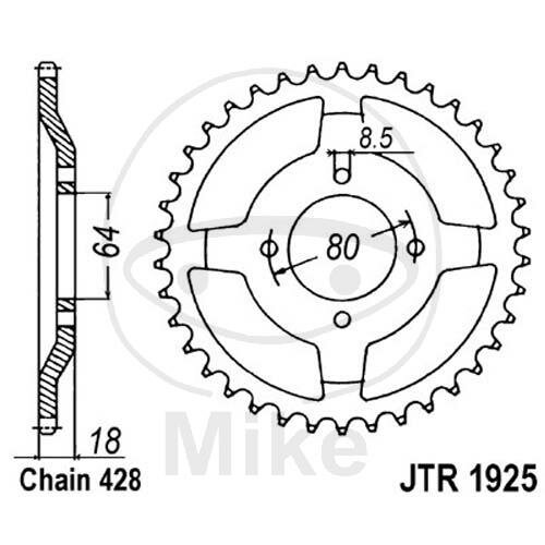 Sprocket  51 teeth pitch 428 064 / 080