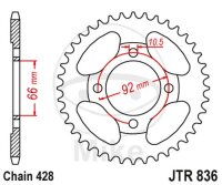 Sprocket  39 teeth pitch 428 066 / 092