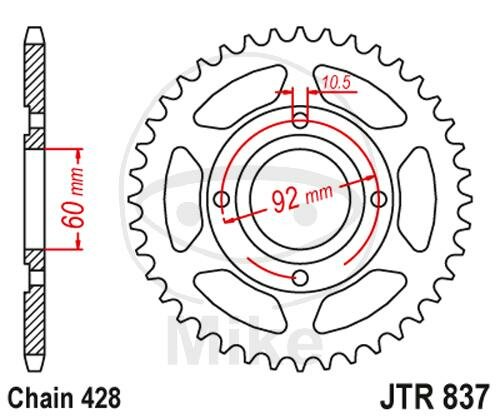 Sprocket  39 teeth pitch 428 060 / 092