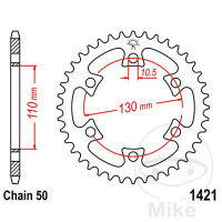 Sprocket  40 teeth pitch 530 110 / 130