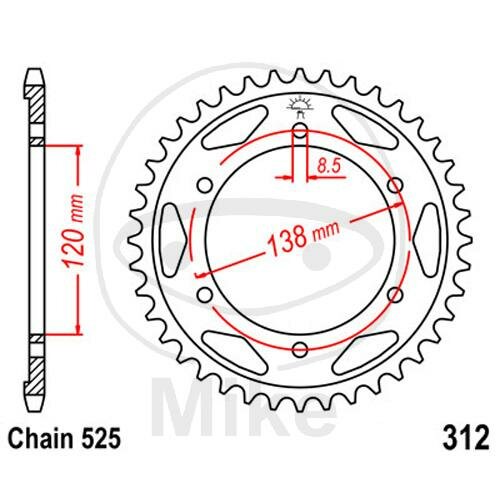 Pignone  40 denti passo 525 120 / 138