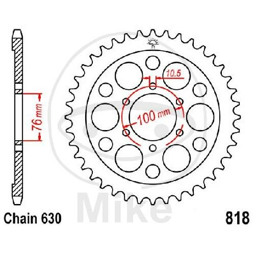Pignon de chaîne  42 dents pas 630 076 / 100