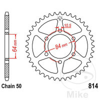 Sprocket  44 teeth pitch 530 064 / 084