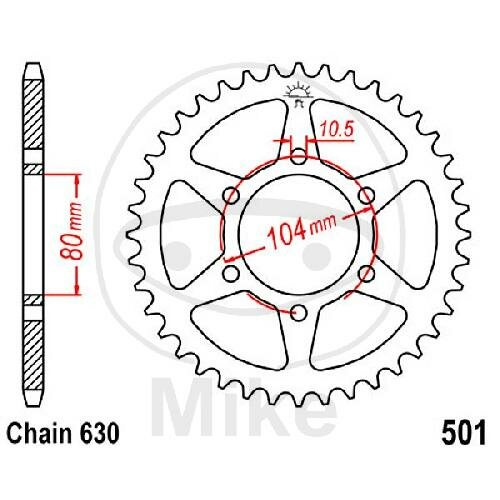 Pignon de chaîne  35 dents pas 630 080 / 104