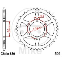 Pignon de chaîne  35 dents pas 630 080 / 104