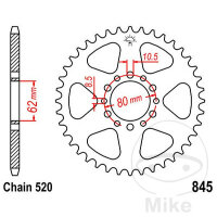 Sprocket  45 teeth pitch 520 062 / 080