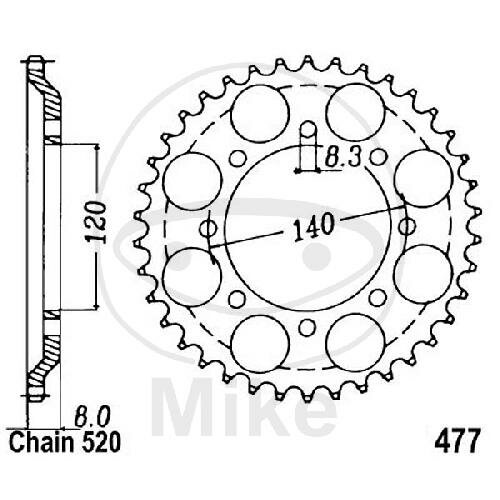 Pignone  43 denti passo 520 120 / 140