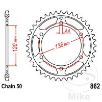 Pignone  44 denti passo 530 120 / 135