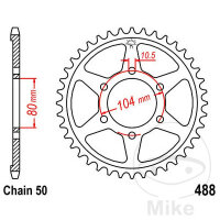 Pignon de chaîne  46 dents pas 530 080 / 104