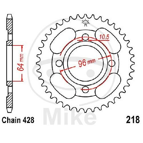Sprocket  44 teeth pitch 428 064 / 096