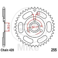 Pignon de chaîne  37 dents pas 420 29.2 / 054