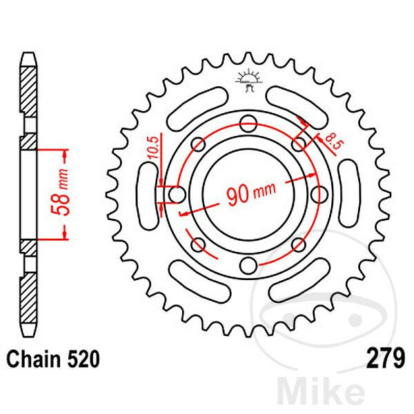 Sprocket  30 teeth pitch 520 058 / 090