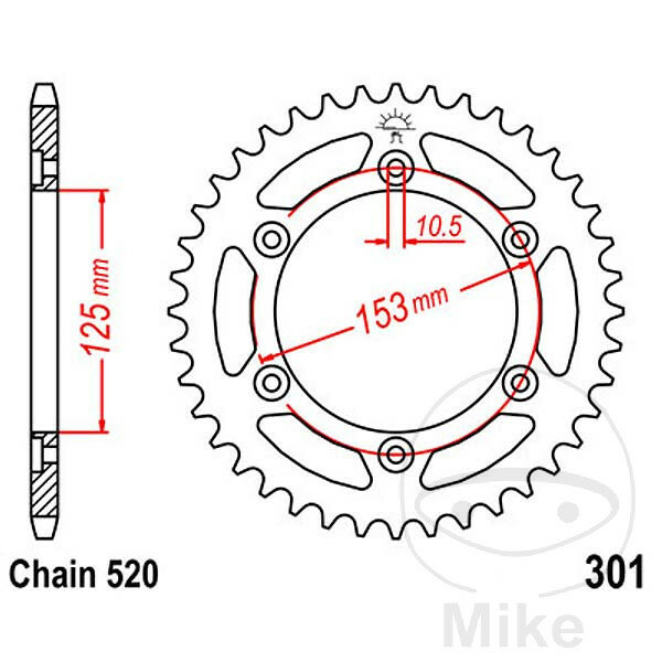 Sprocket  48 teeth pitch 520 125 / 153