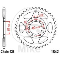 Pignon de chaîne  44 dents pas 428 062 / 080