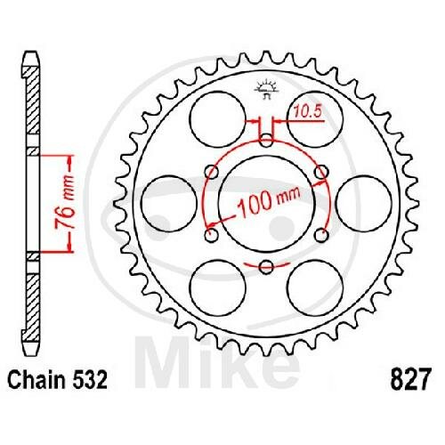 Pignone  44 denti passo 532 076 / 100