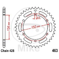 Sprocket  48 teeth pitch 428 134 / 150