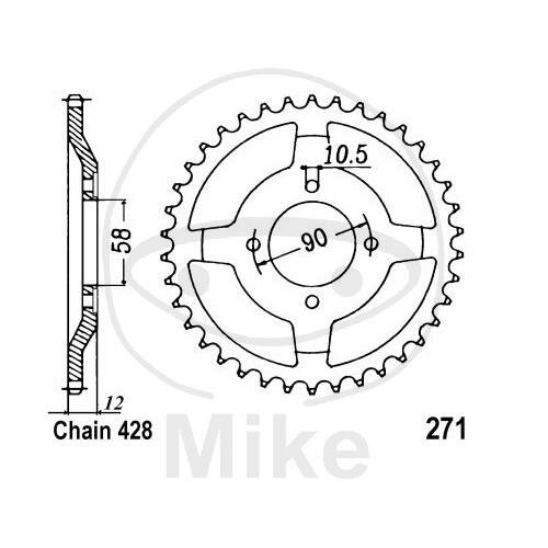 Pignone  50 denti passo 428 058 / 090