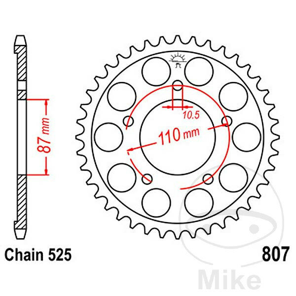 Pignone  48 denti passo 525 087 / 110