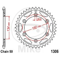 Kettenrad  40 Zähne Teilung 530 134 / 160