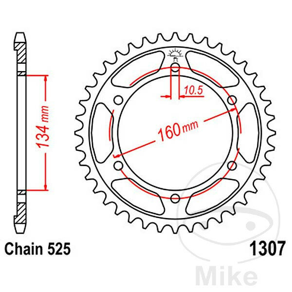 Pignone  46 denti passo 525 134 / 160