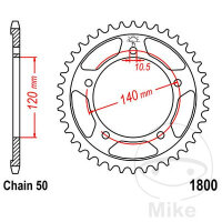 Pignone  44 denti passo 530 120 / 140