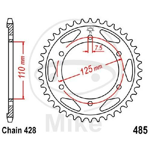 Sprocket  48 teeth pitch 428 110 / 125