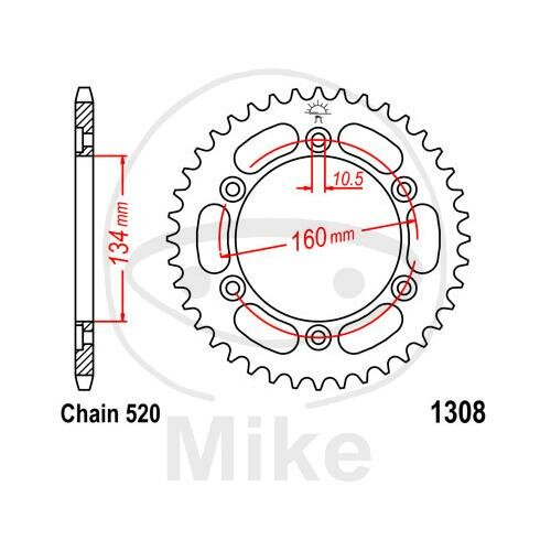 Pignone  45 denti passo 520 134 / 160