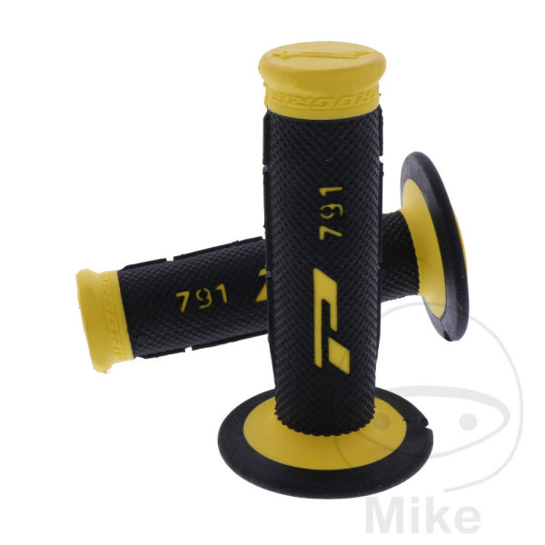 Set de Caoutchoucs de Poignée PROGRIP 791 Cross jaune/noir Diamètre 22/25 mm
