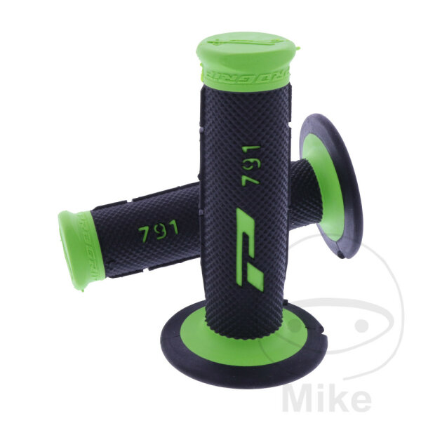 Set de Caoutchoucs de Poignée PROGRIP 791 Cross vert/noir Diamètre 22/25 mm